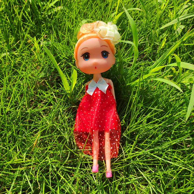 New Korean Style DIY Barbie Doll 16cm Ddung Decorative Pendant Girls' Children's Toy 1 Yuan Keychain
