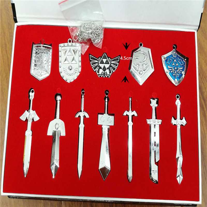 Legend of Zelda Set Sky Sword Linke Weapon Necklace Keychain 11-Piece Suit