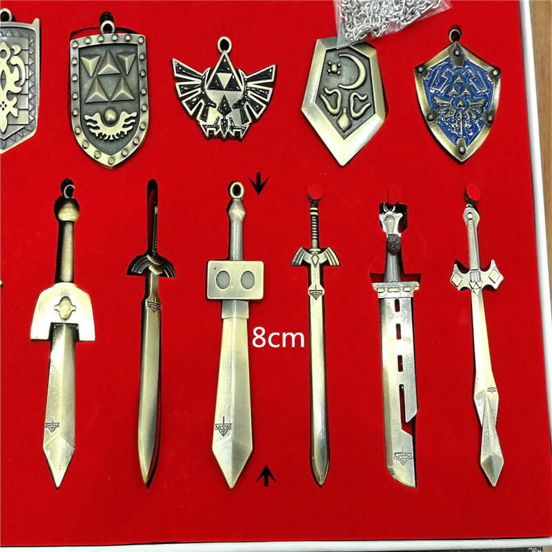 Legend of Zelda Set Sky Sword Linke Weapon Necklace Keychain 11-Piece Suit