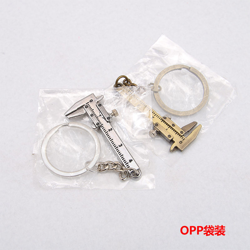 Mini Vernier Caliper Keychain Pendant Measuring Tool Zinc Alloy Key Ring Portable Tool 0-40mm