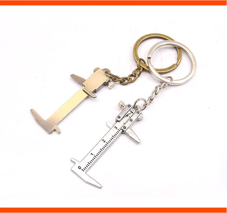 Mini Vernier Caliper Keychain Pendant Measuring Tool Zinc Alloy Key Ring Portable Tool 0-40mm