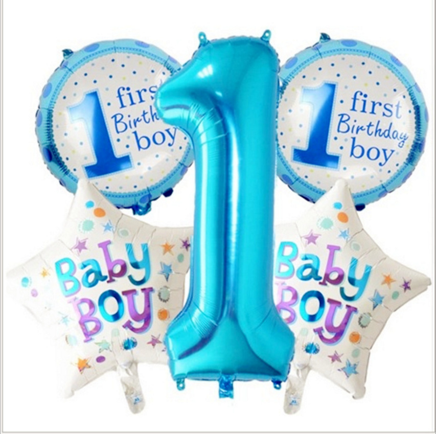 Cartoon Boy Five-Star Girl Love Baby One Month Old Birthday Party Background Wall Decoration Aluminum Film Balloon Cartoon Boy Five-Star Girl Love Baby One Month Old Birthday Party Background Wall Decoration Aluminum Film Balloon