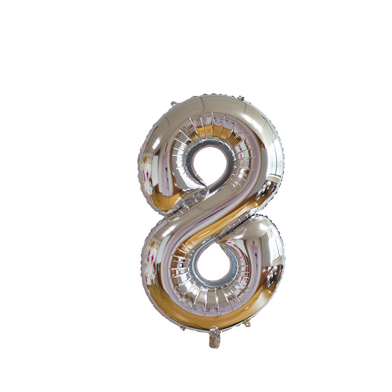 Small Digital 16 Inch American Version Thin Body Decoration Birthday Party Foreign Trade Aluminum Film Balloon Wholesale 16 Digital Balloon