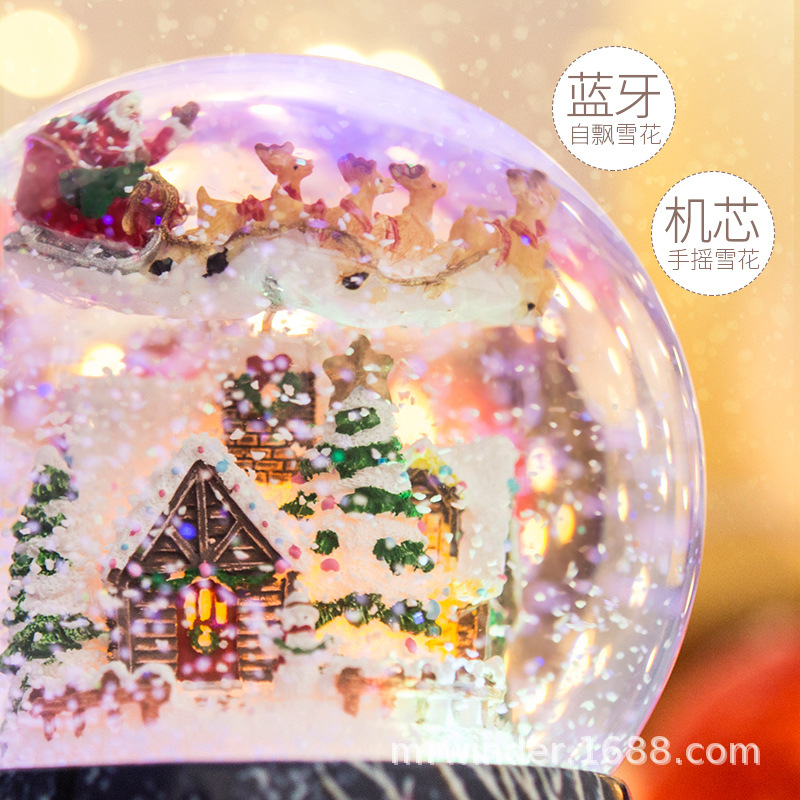 Whole Floating Snowflake Crystal Ball Music Box Music Box Christmas Gift CrossBorder ECommerce