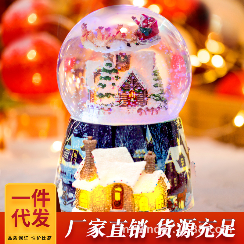 Whole Floating Snowflake Crystal Ball Music Box Music Box Christmas Gift CrossBorder ECommerce