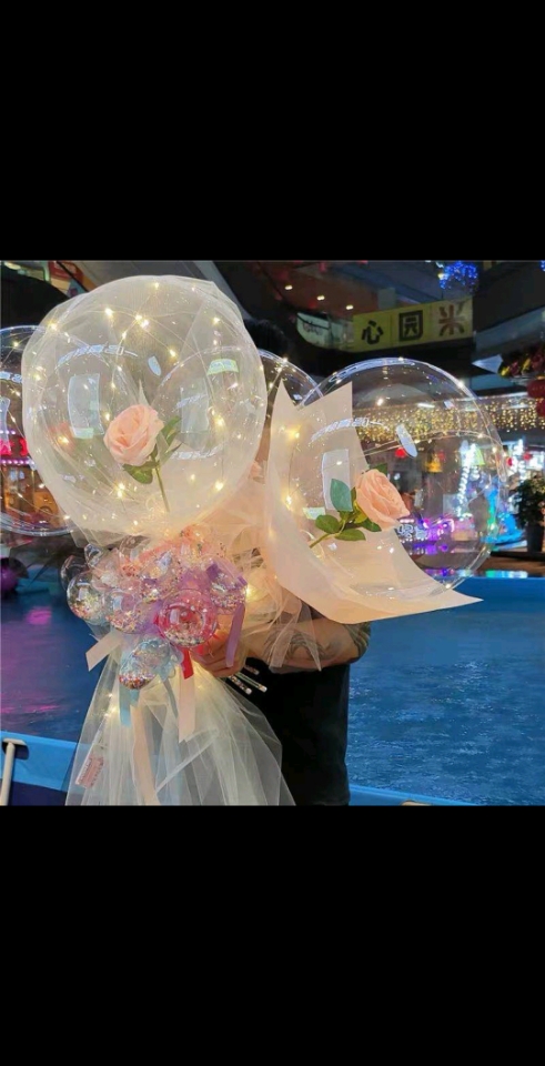 New Web celebrity Bob ball belt lamp Bob Ball rose balloon flower night market supply