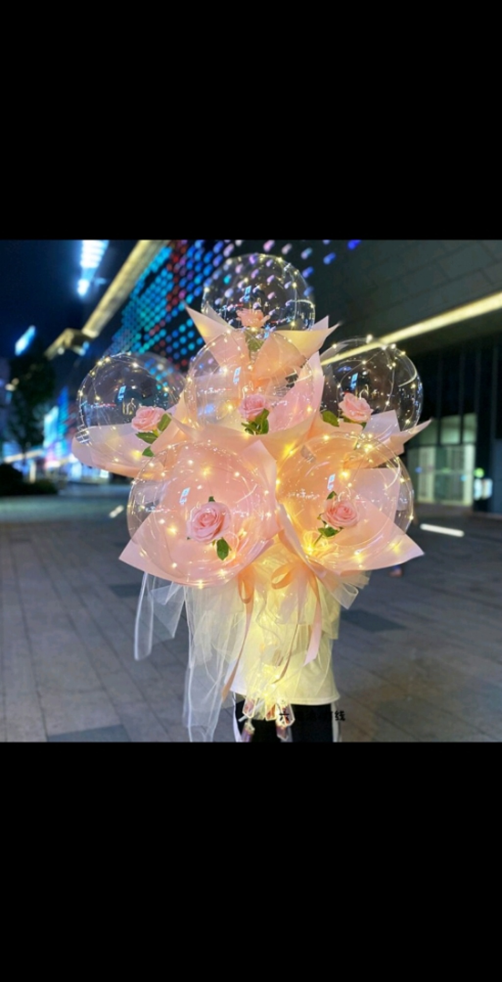 New Web celebrity Bob ball belt lamp Bob Ball rose balloon flower night market supply New Web celebrity Bob ball belt lamp Bob Ball rose balloon flower night market supply