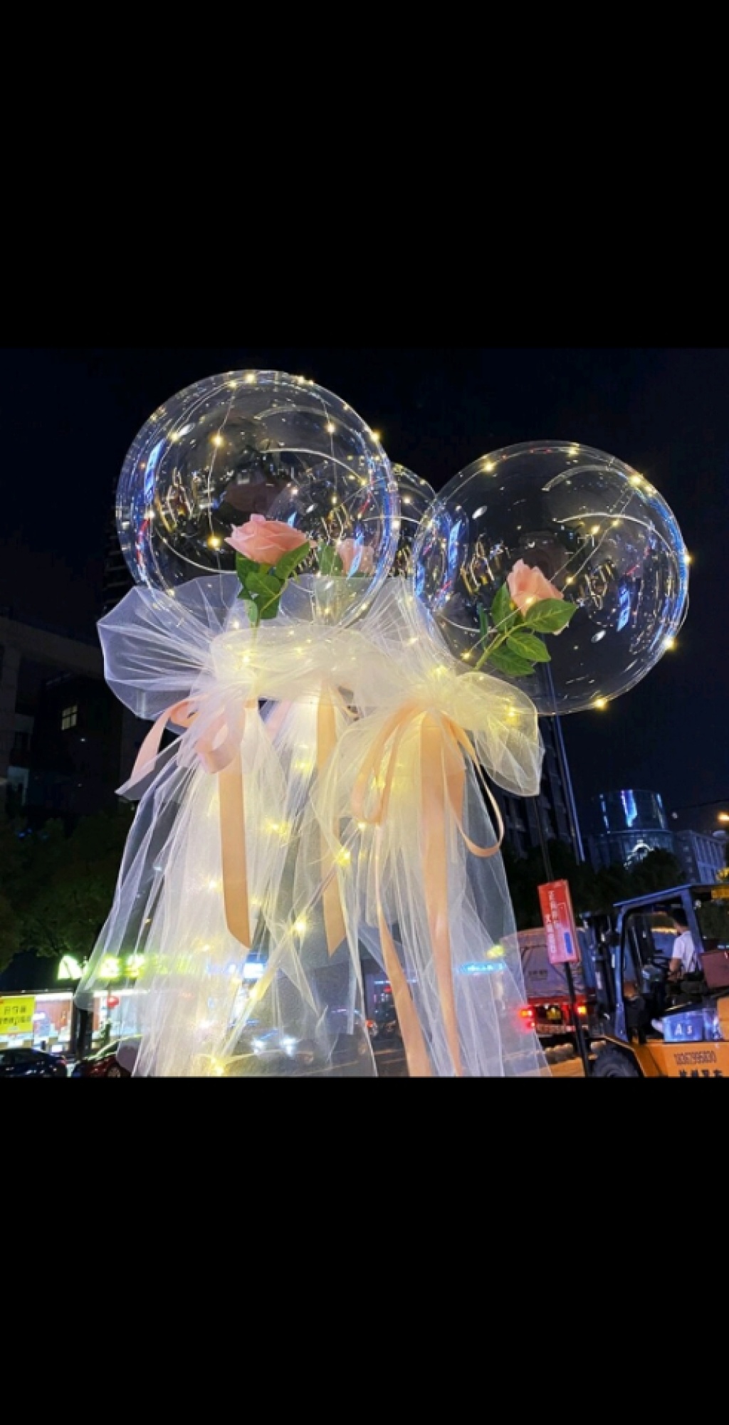New Web celebrity Bob ball belt lamp Bob Ball rose balloon flower night market supply New Web celebrity Bob ball belt lamp Bob Ball rose balloon flower night market supply