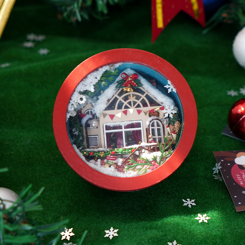 Tianyu DIY Cottage TH11 Flower round Small Box Christmas Style Hand-Assembled Creative Gift for Making Toy Model
