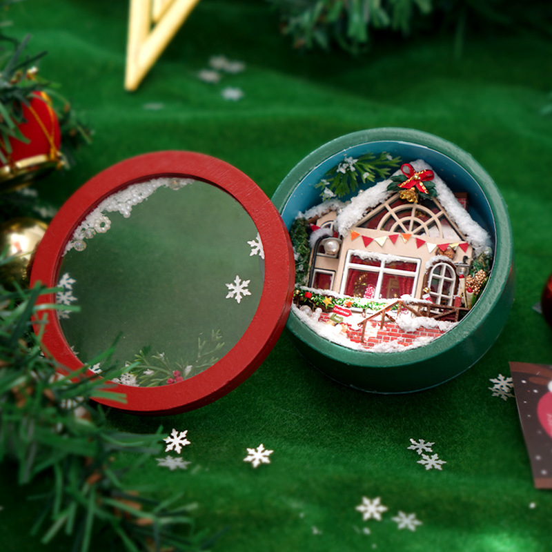 Tianyu DIY Cottage TH11 Flower round Small Box Christmas Style Hand-Assembled Creative Gift for Making Toy Model