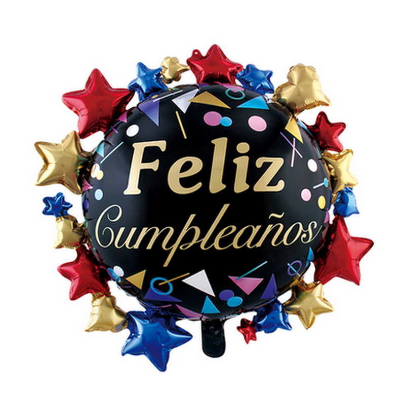 New English Spanish Birthday XINGX Aluminum Foil Balloon Children&#039;s Birthday Party Decoration Supplies Cloth Exhibition Decoration