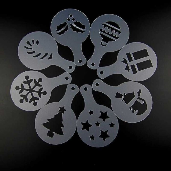 Christmas plastic flowers die 8.5cm love cappuccino foam printing model spray Christmas plastic flowers die 8.5cm love cappuccino foam printing model spray