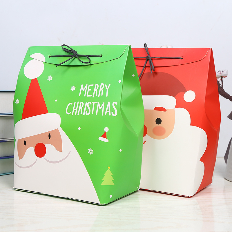 Tao 1688 Supply Large Santa Claus Gift Box Wholesale Factory Direct Sales Shopping Handbag Food Bag Customization