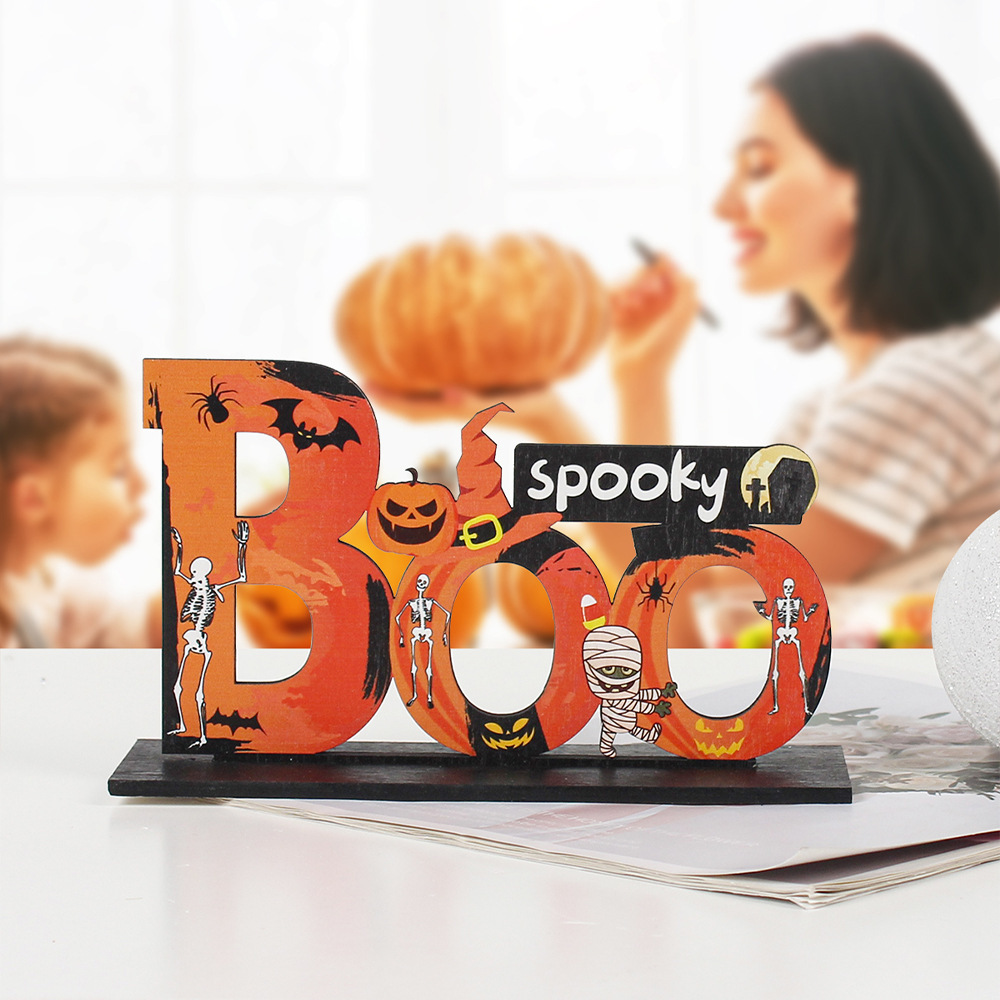 2021 New Halloween Pumpkin Wooden Decoration Home Festival Decoration Supplies Bar Party Scene Layout