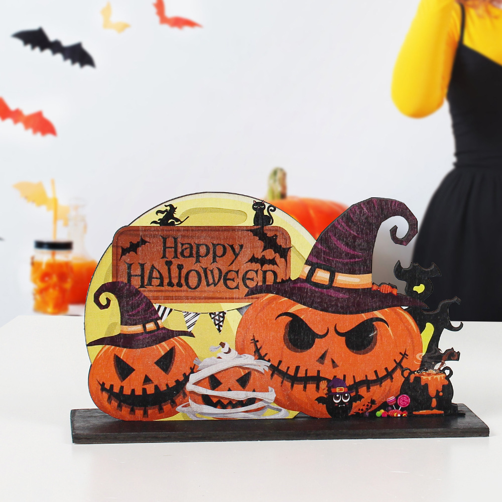 2021 New Halloween Pumpkin Wooden Decoration Home Festival Decoration Supplies Bar Party Scene Layout