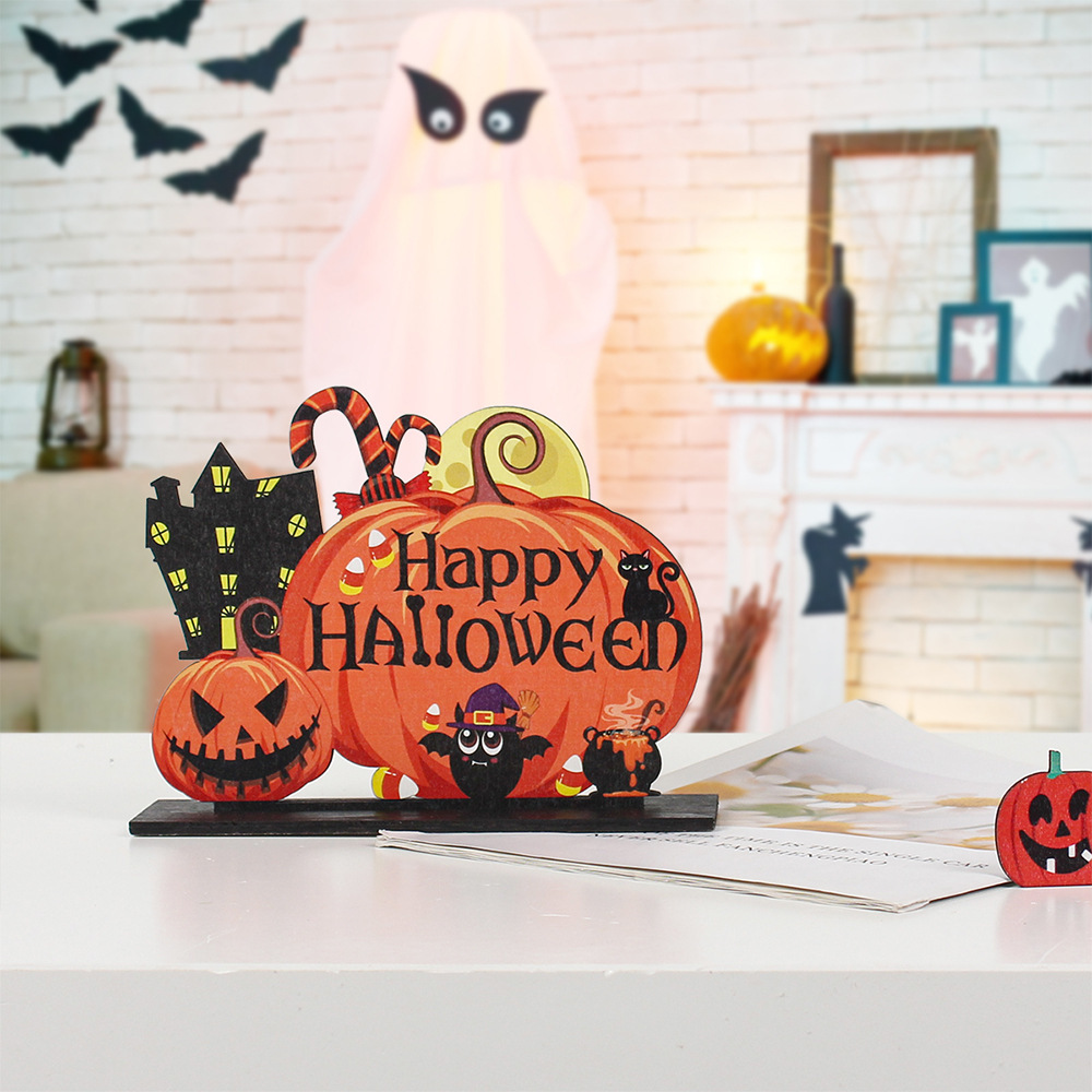 2021 New Halloween Pumpkin Wooden Decoration Home Festival Decoration Supplies Bar Party Scene Layout