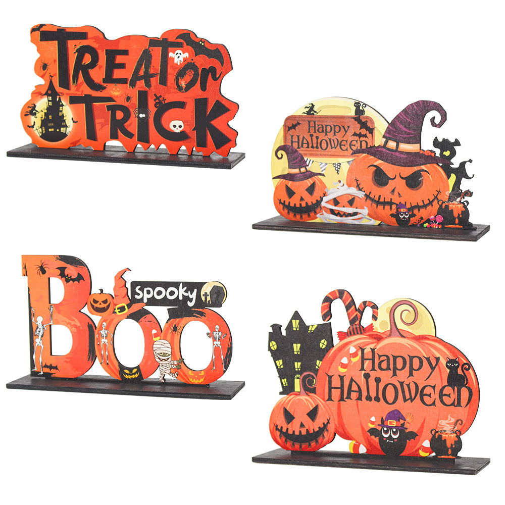 2021 New Halloween Pumpkin Wooden Decoration Home Festival Decoration Supplies Bar Party Scene Layout