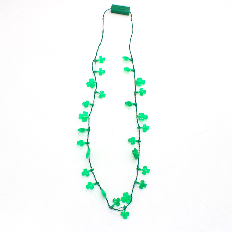 ZD Halloween Christmas Party Supplies Factory Direct Sales Foreign Trade Popular Style Luminous Led Clover Necklace ZD Halloween Christmas Party Supplies Factory Direct Sales Foreign Trade Popular Style Luminous Led Clover Necklace