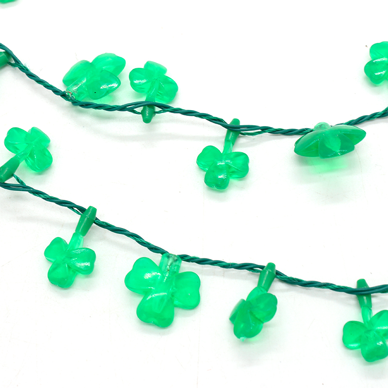 ZD Halloween Christmas Party Supplies Factory Direct Sales Foreign Trade Popular Style Luminous Led Clover Necklace ZD Halloween Christmas Party Supplies Factory Direct Sales Foreign Trade Popular Style Luminous Led Clover Necklace