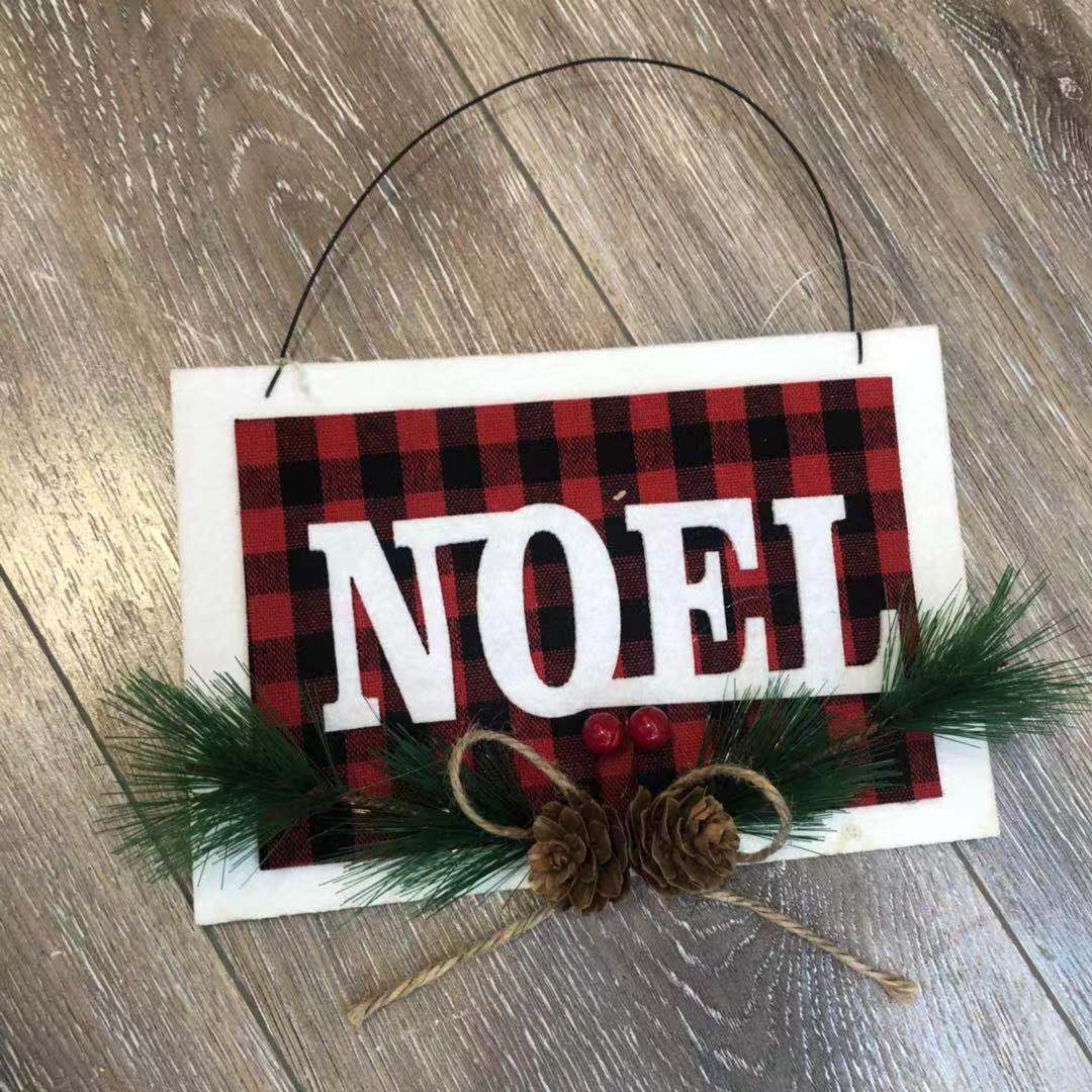 Merry Christmas letter cloth pendant Christmas tree pendant