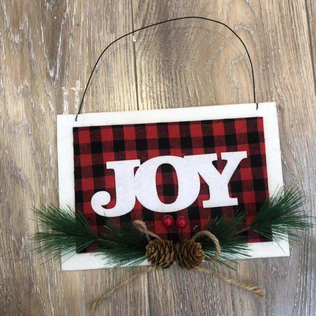 Merry Christmas letter cloth pendant Christmas tree pendant