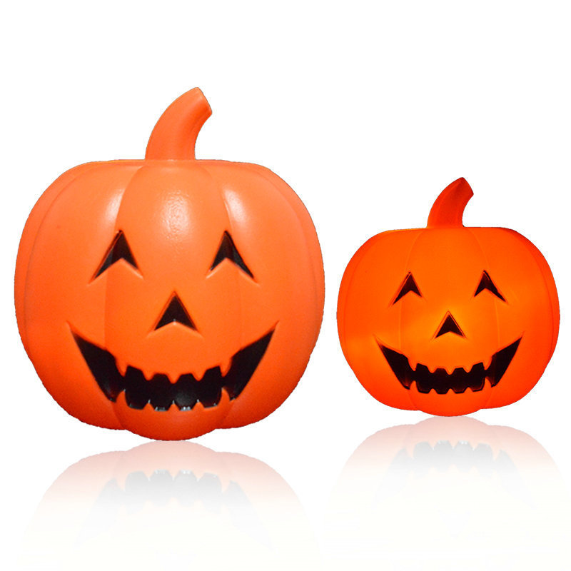 Pumpkin Lamp Halloween Pumpkin Bucket Decorative Supplies Props Pumpkin Luminous Plastic Large Pumpkin Lamp Voice Control