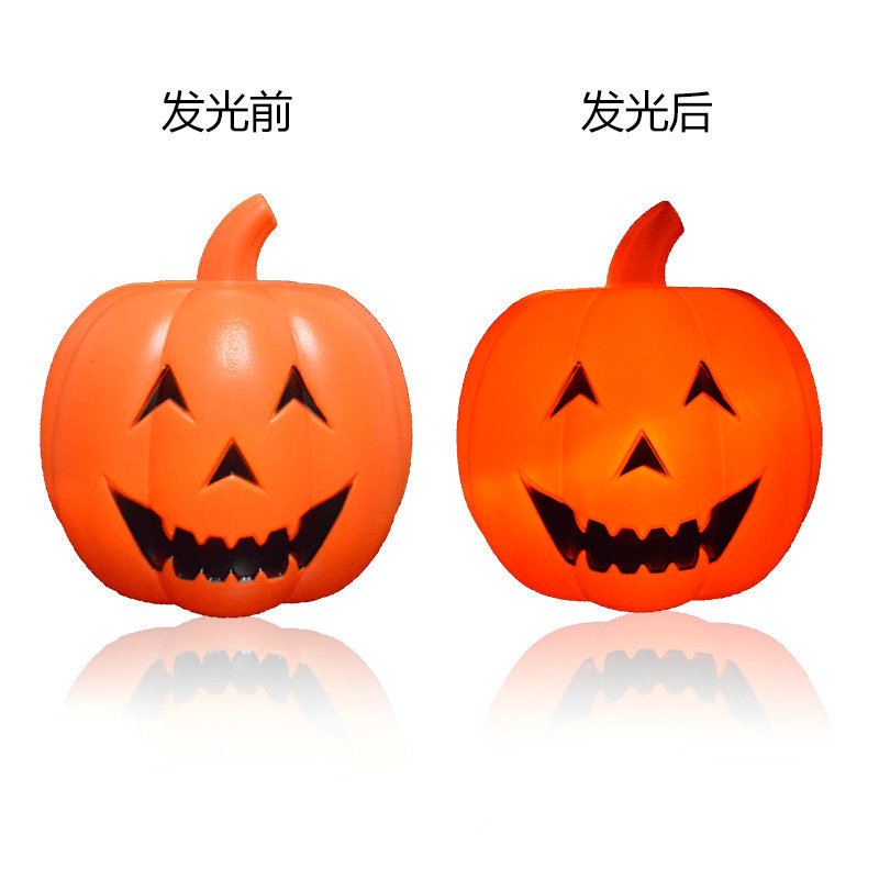 Pumpkin Lamp Halloween Pumpkin Bucket Decorative Supplies Props Pumpkin Luminous Plastic Large Pumpkin Lamp Voice Control