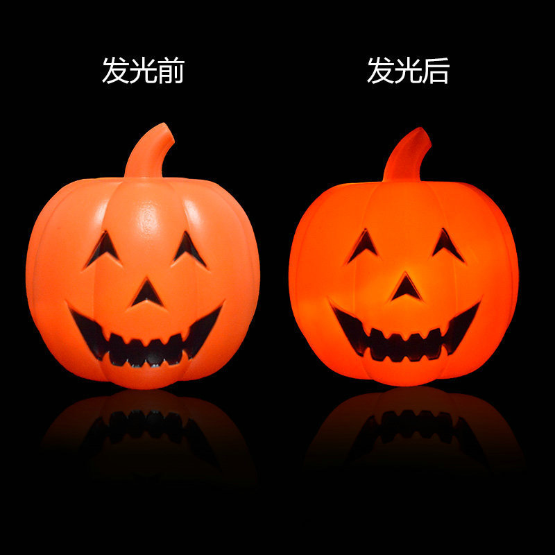 Pumpkin Lamp Halloween Pumpkin Bucket Decorative Supplies Props Pumpkin Luminous Plastic Large Pumpkin Lamp Voice Control