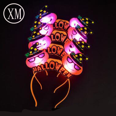 Halloween glow headband Halloween decorations gift expression pumpkin head buckle dance party supplies manufacturers