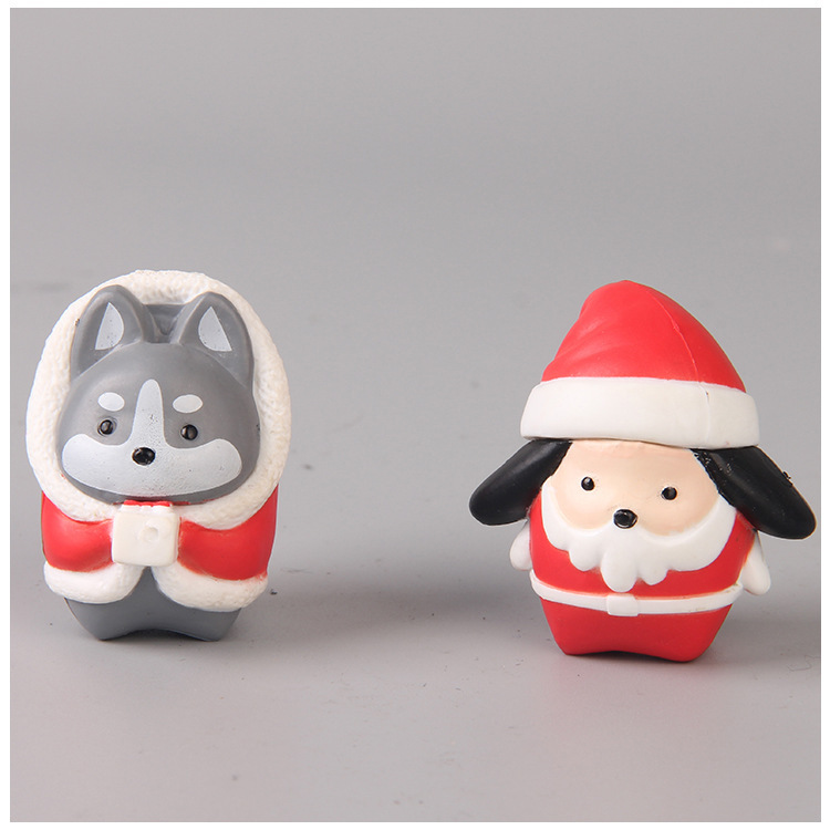 6 Christmas Dog Hand-Made Anime Peripheral Cartoon Christmas Christmas Tree Santa Claus Puppy Doll Ornaments
