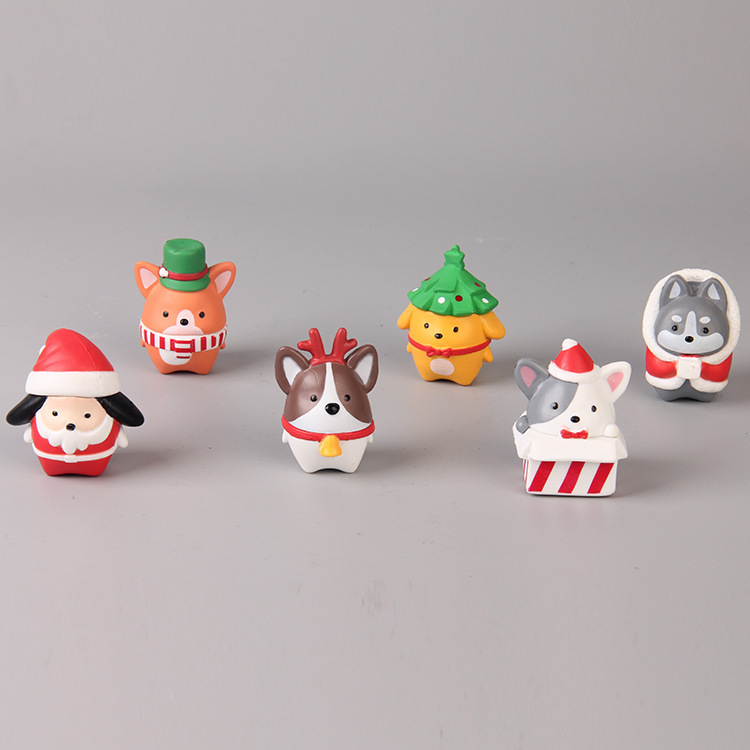 6 Christmas Dog Hand-Made Anime Peripheral Cartoon Christmas Christmas Tree Santa Claus Puppy Doll Ornaments