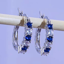 Chenrui Ornament Ocean Blue Snowflake Three-Piece Set Earrings Christmas Holiday Gift Cross-Border Hot Selling Female Chenrui Ornament Ocean Blue Snowflake Three-Piece Set Earrings Christmas Holiday Gift Cross-Border Hot Selling Female