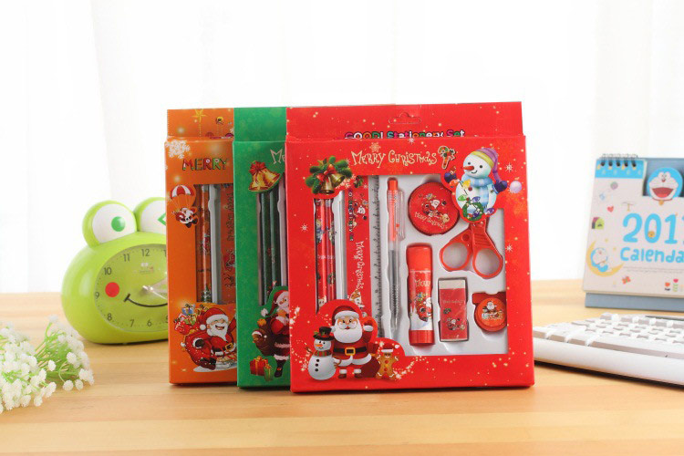 Christmas Small Gift Stationery Nine-Piece Set Santa Claus Pencil Combination Practical Stationery Set Pupil Prize Christmas Small Gift Stationery Nine-Piece Set Santa Claus Pencil Combination Practical Stationery Set Pupil Prize