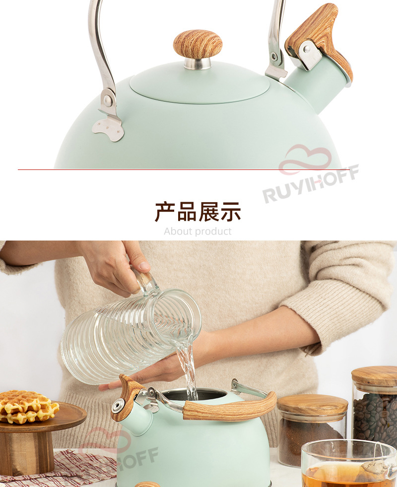 Ruyi Kitchenware New Green Whistle Kettle Nylon Anti-Scald Handle EBay Cross-Border Kitchenware Sound Water Pot Ruyi Kitchenware New Green Whistle Kettle Nylon Anti-Scald Handle EBay Cross-Border Kitchenware Sound Water Pot