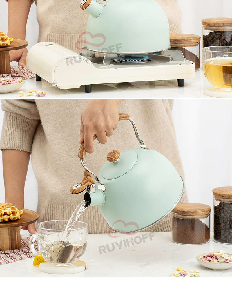 Ruyi Kitchenware New Green Whistle Kettle Nylon Anti-Scald Handle EBay Cross-Border Kitchenware Sound Water Pot Ruyi Kitchenware New Green Whistle Kettle Nylon Anti-Scald Handle EBay Cross-Border Kitchenware Sound Water Pot