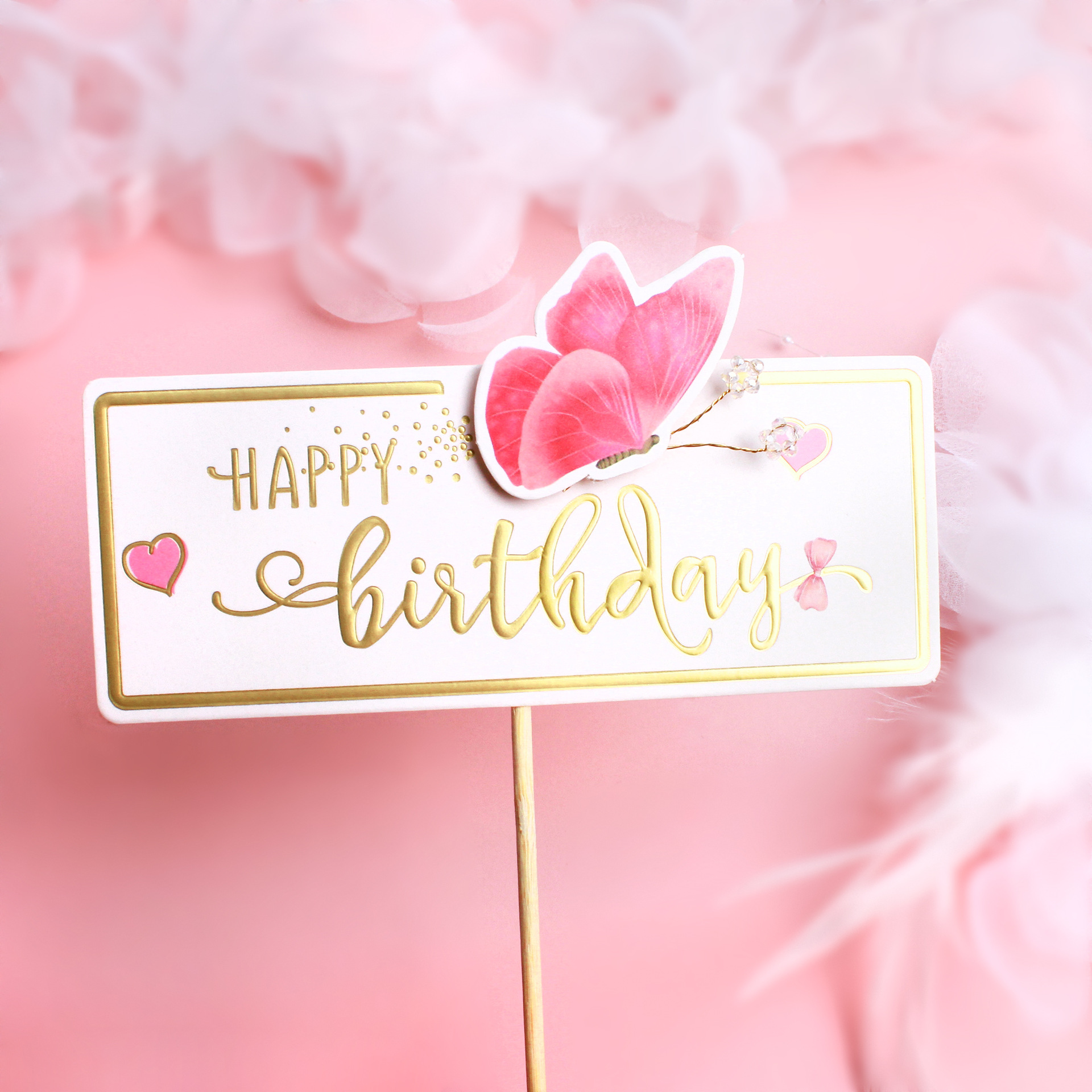 Copyright Products Phnom Penh Printing Flower Bow Tie HB Cake Inserting Card Bow Tie Crown Birthday Cake Decoration