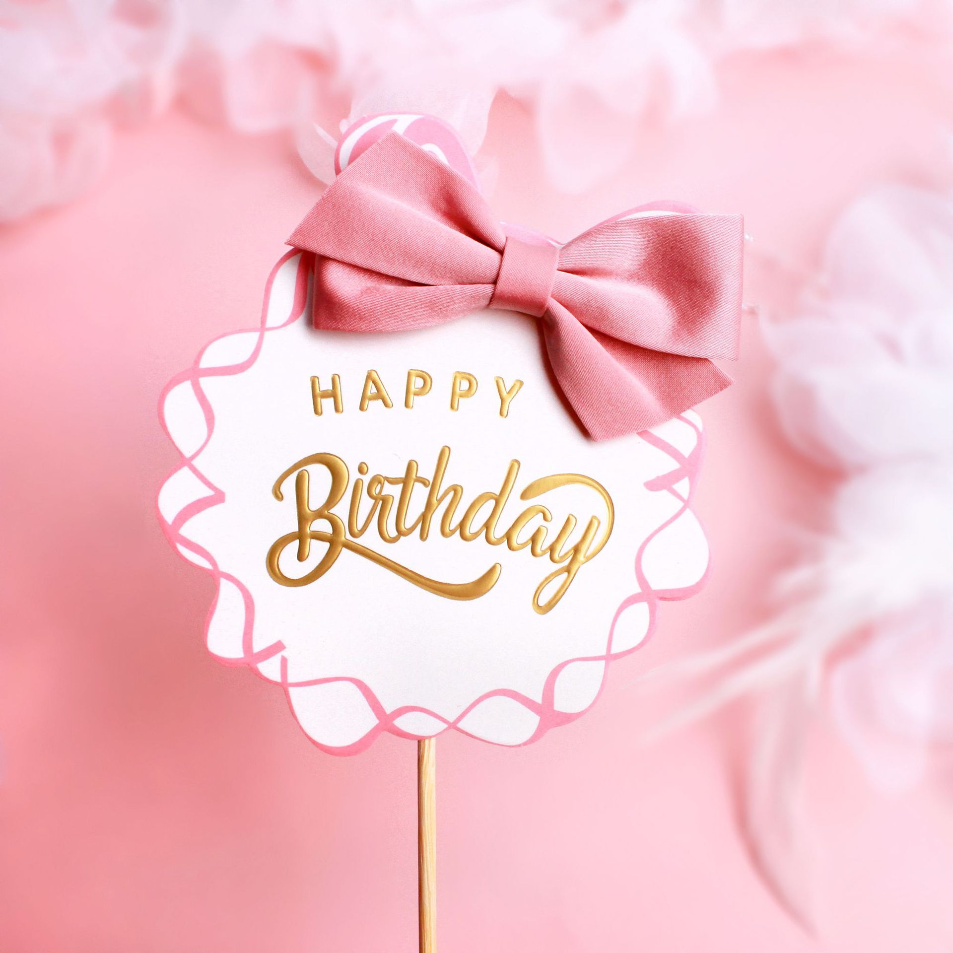 Copyright Products Phnom Penh Printing Flower Bow Tie HB Cake Inserting Card Bow Tie Crown Birthday Cake Decoration