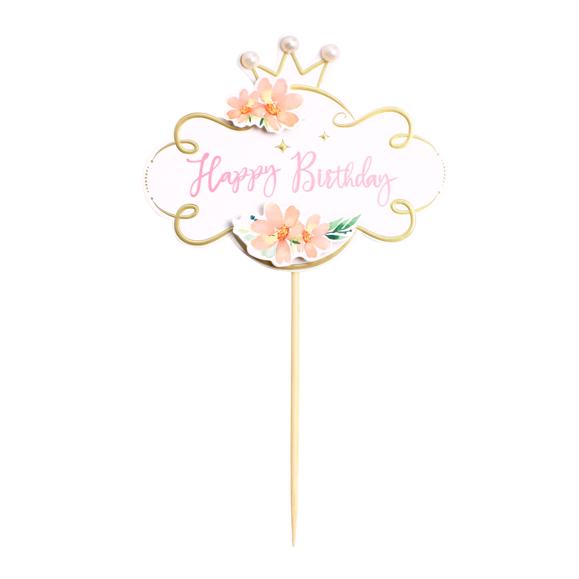 Copyright Products Phnom Penh Printing Flower Bow Tie HB Cake Inserting Card Bow Tie Crown Birthday Cake Decoration