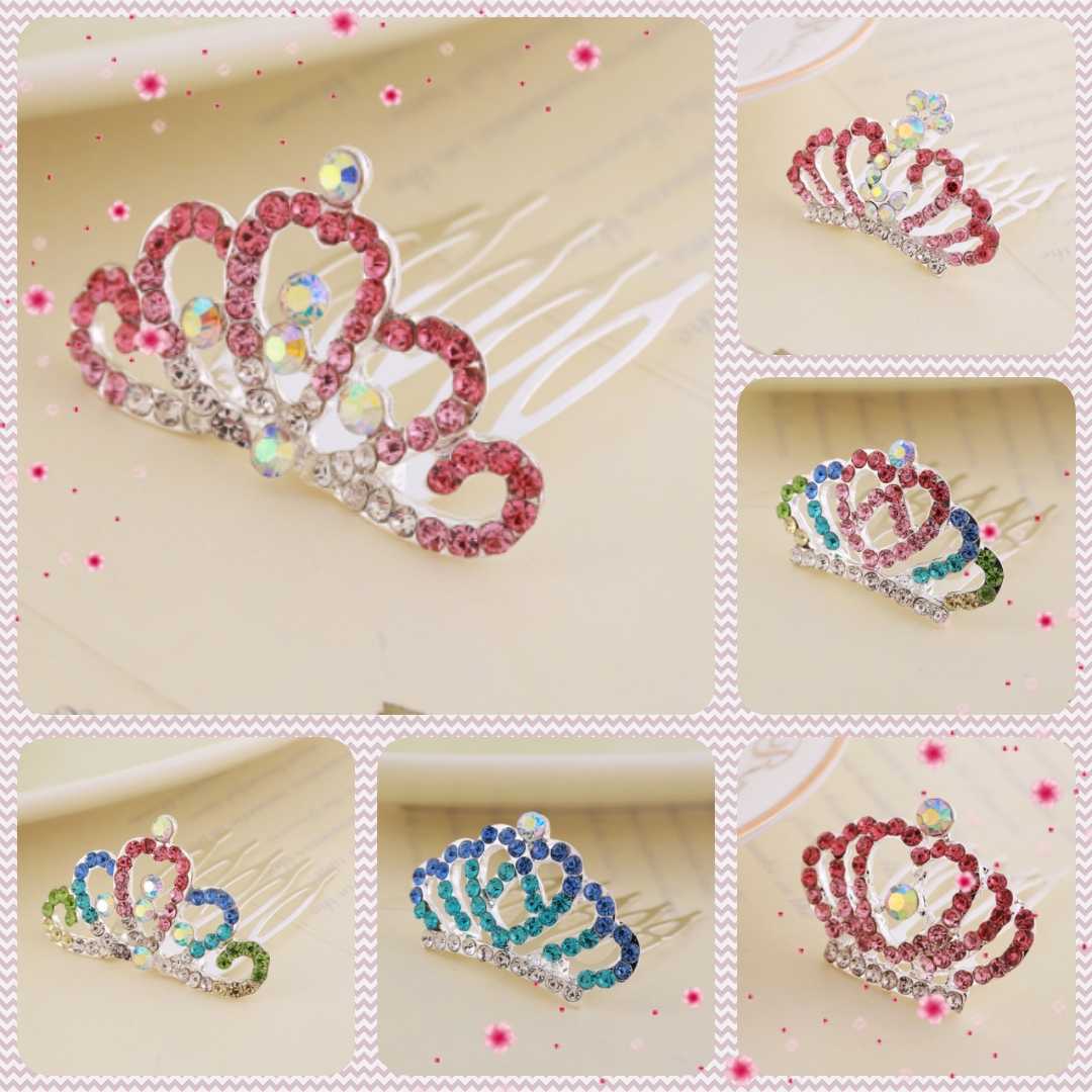 Crown Children&#039;s 2021 New Headdress Princess Birthday Performance Crown Hair Accessory Hairpin Girl Bangs Small Hair Comb