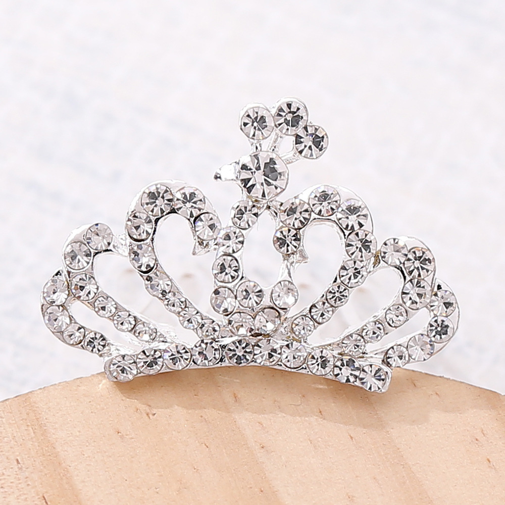 Crown Children's 2021 New Headdress Princess Birthday Performance Crown Hair Accessory Hairpin Girl Bangs Small Hair Comb