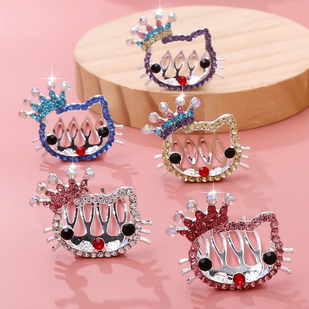 Crown Children's 2021 New Headdress Princess Birthday Performance Crown Hair Accessory Hairpin Girl Bangs Small Hair Comb
