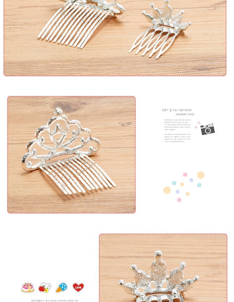 Crown Children's 2021 New Headdress Princess Birthday Performance Crown Hair Accessory Hairpin Girl Bangs Small Hair Comb
