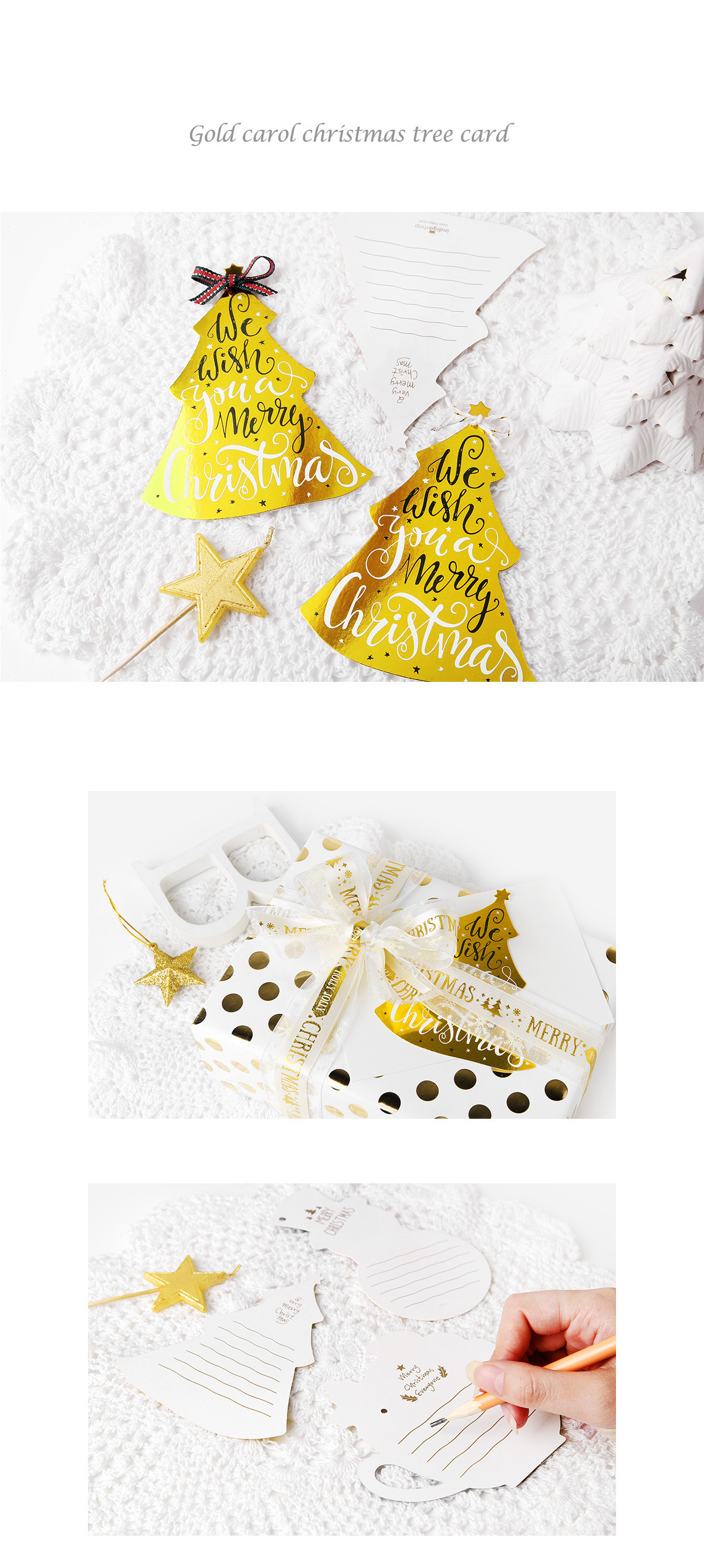 Christmas Card Gilded Old Snowman Deer Card Small Accessories Pendant Christmas Card K031 Dress up Hanging Card