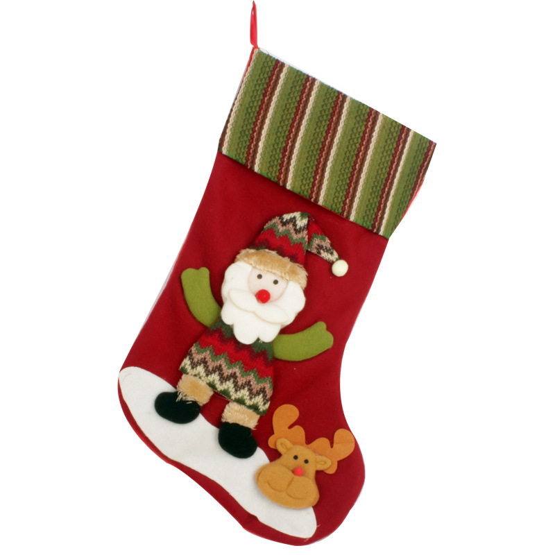 Christmas Stockings Cross-Border Hot Sale Christmas Gift Socks Hanging Decoration Large Santa Snowman Children Christmas Gift Bag