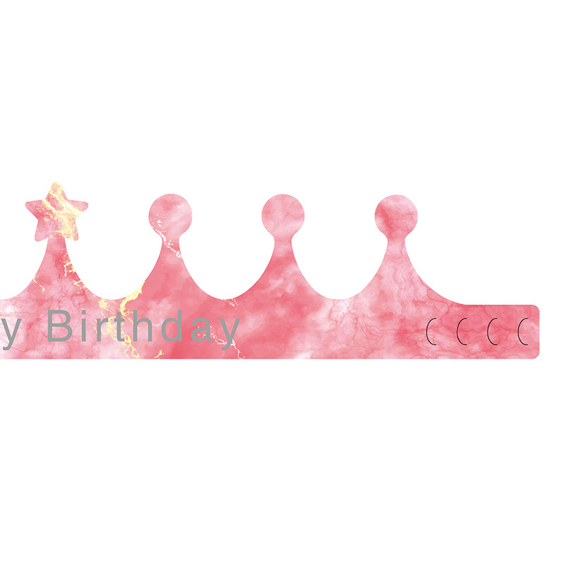 Crown Children Adult Birthday Paper Cap Gradient Pink Star Cap Birthday Party in Stock Wholesale