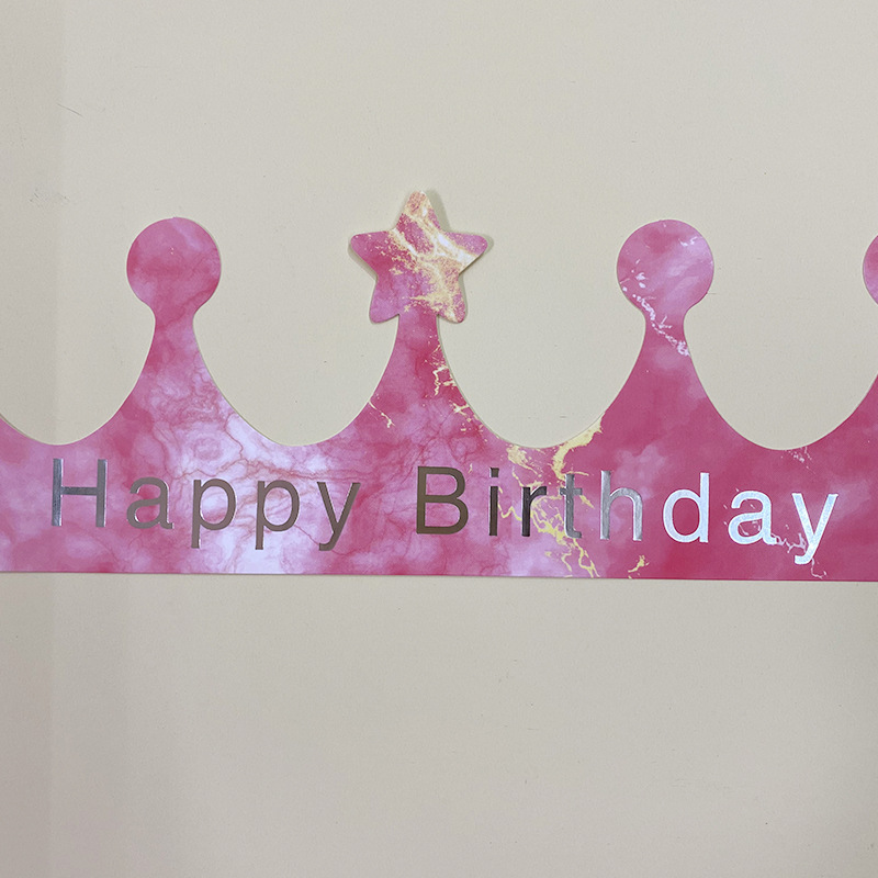 Crown Children Adult Birthday Paper Cap Gradient Pink Star Cap Birthday Party in Stock Wholesale