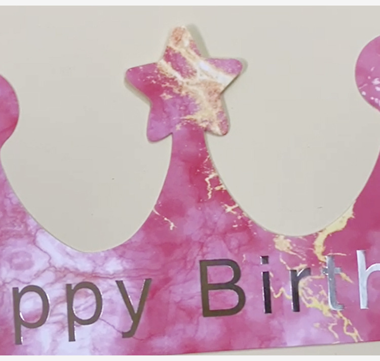 Crown Children Adult Birthday Paper Cap Gradient Pink Star Cap Birthday Party in Stock Wholesale