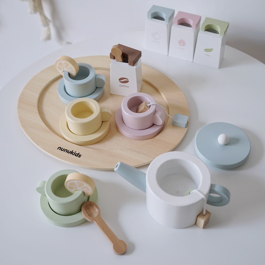 Nunkids Children Play House Dessert Package Combination Wooden Toys Gift Set Christmas Gift