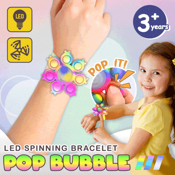 Cross-Border New Luminous Rotating Bracelet Bubble Silicone Decompression Toy Mouse Killer Pioneer Fingertip Gyro Children&#039;s Gift