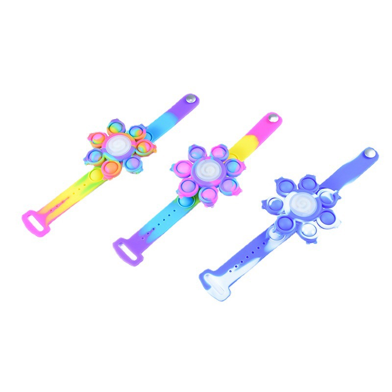 Cross-Border New Luminous Rotating Bracelet Bubble Silicone Decompression Toy Mouse Killer Pioneer Fingertip Gyro Children&#039;s Gift